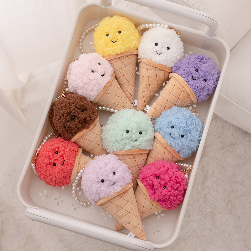 Food Snacks For Kids - น่ารักการ์ตูนไอศกรีมตุ๊กตาของเล่นตุ๊กตาอาหารขนมขบเคี้ยวหมอนกรวยของเล่นเด็ก Kawaii Room Decor ของขวัญวันเกิดสําหรับเด็ก