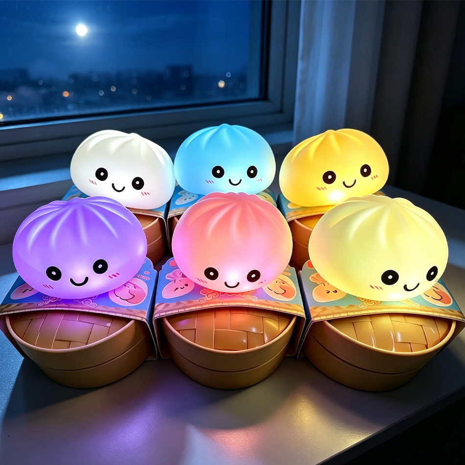 Food Grocery Snacks - ไฟ LED รูปขนมปัง, ของเล่นซิลิโคนนุ่มนิ่ม, ของตกแต่งรูปอาหารเรืองแสง, ของเล่นบรรเทาความเครียด,