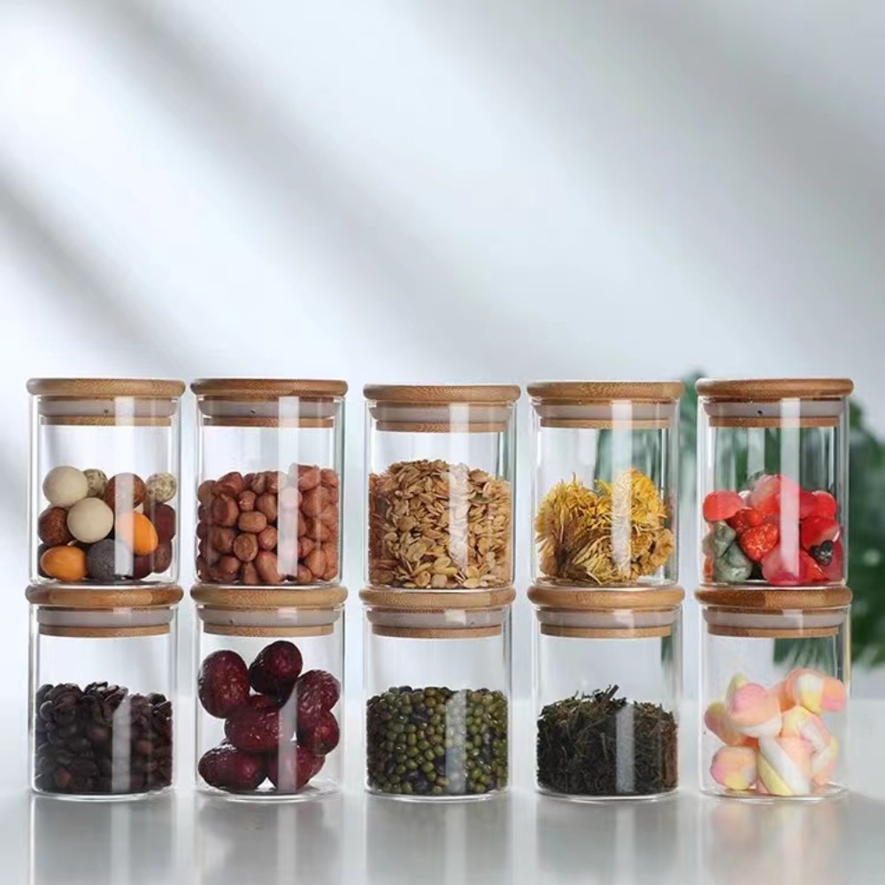 Homemade Food Snacks - ถังเก็บอาหารทำจากไม้ไผ่ฝาปิดสำหรับห้องครัวเมล็ดกาแฟลูกอมชาธัญพืชกระป๋องที่เก็บขนมขบเคี้ยวบ้าน