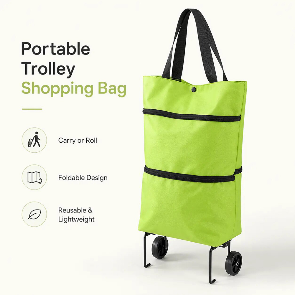 รถเข็นช็อปปิ้งแบบพับได้ กระเป๋ - Food Grocery Snacks บทวิจารณ์และราคา