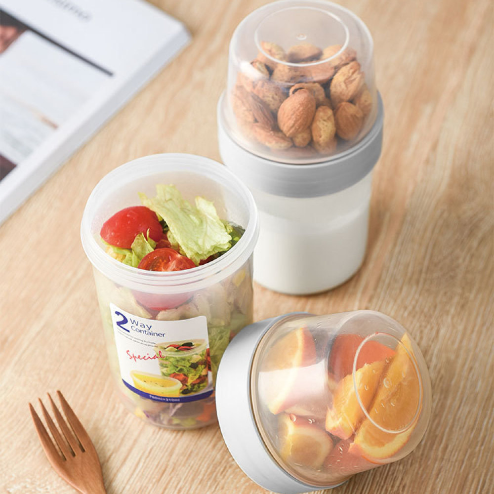 กล่องเก็บอาหารแบบพกพาสองชั้น ป - Baby Food Snacks Yogurt บทวิจารณ์และราคา