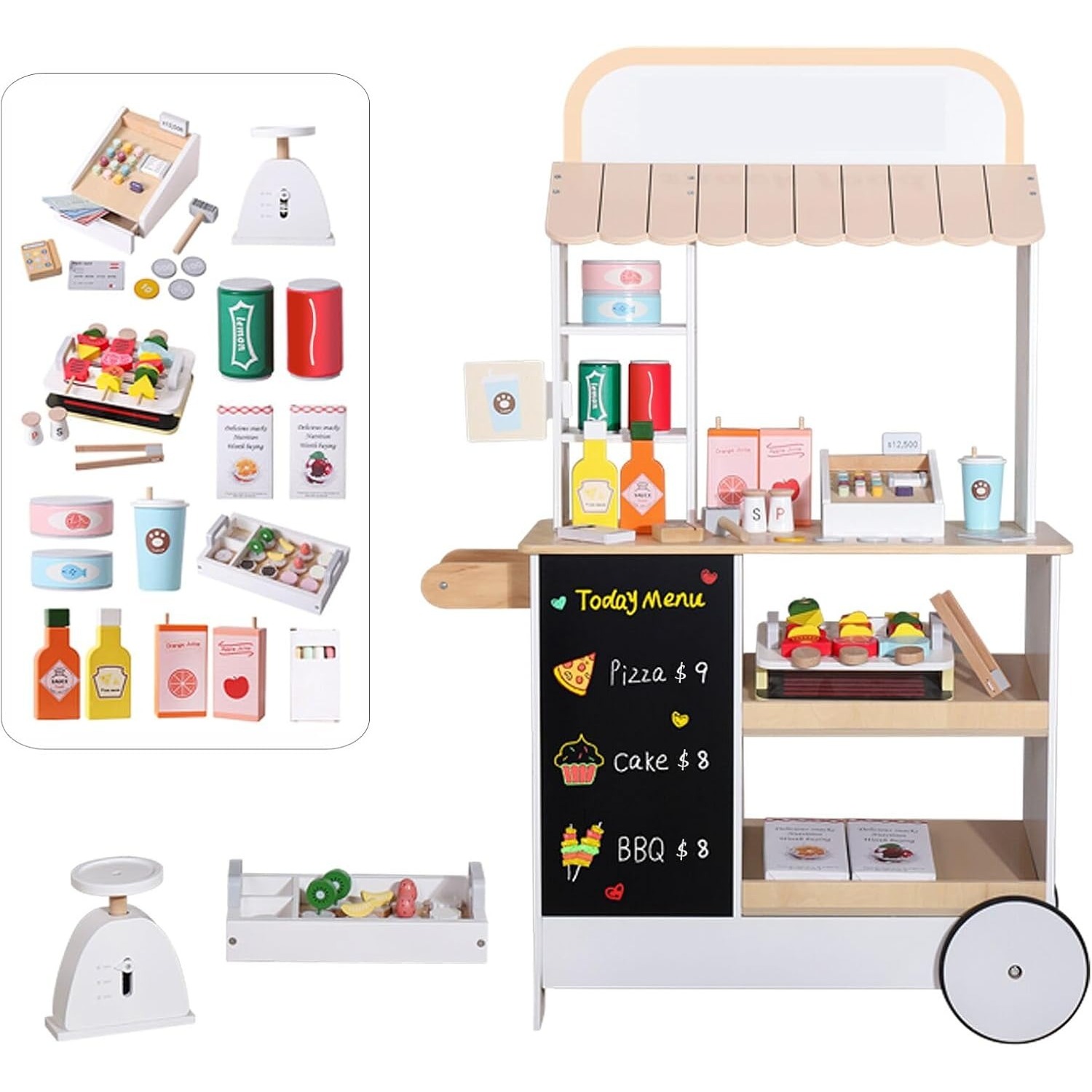 ชุดของเล่นร้านขายขนมไม้ ของเล่ - Food Grocery Snacks บทวิจารณ์และราคา