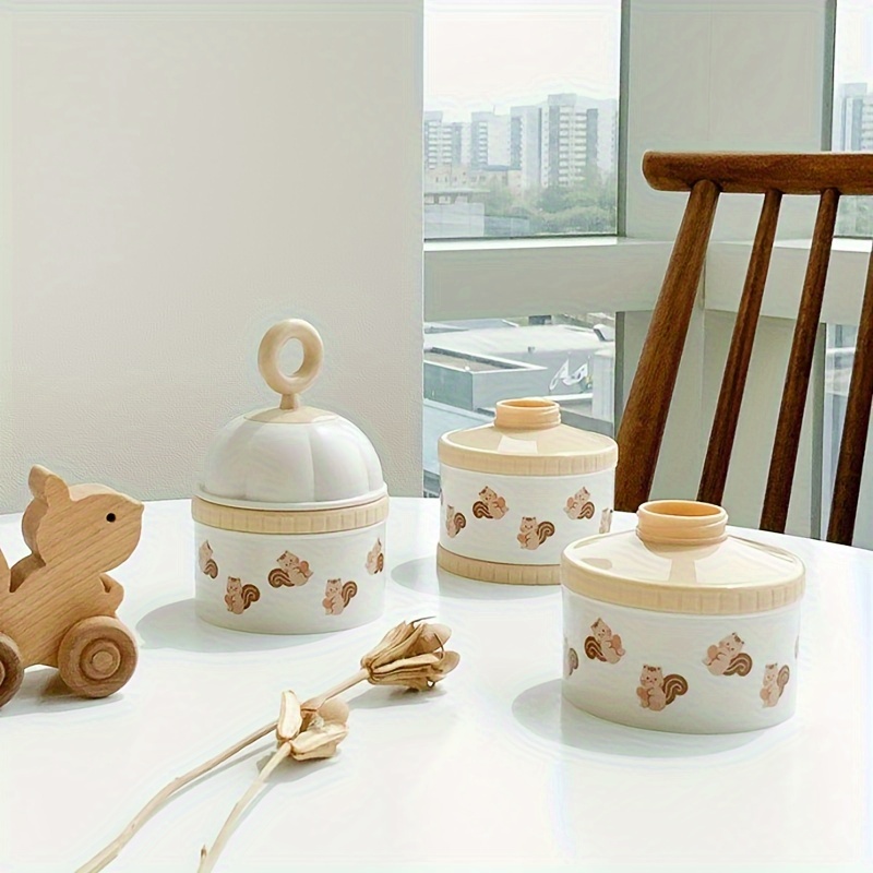 กล่องแบ่งนมผงเด็ก 3 ชั้น ลายกา - Food Snacks For Kids บทวิจารณ์และราคา
