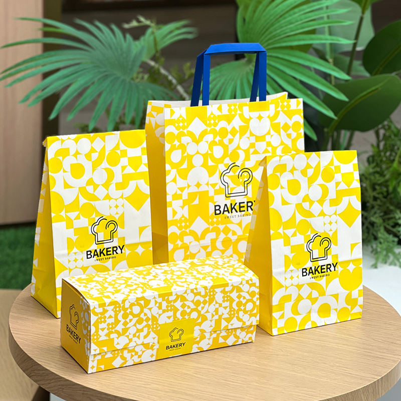 กล่องกระดาษใส่อาหารพิมพ์ลายตาม - Logo Food Snack บทวิจารณ์และราคา