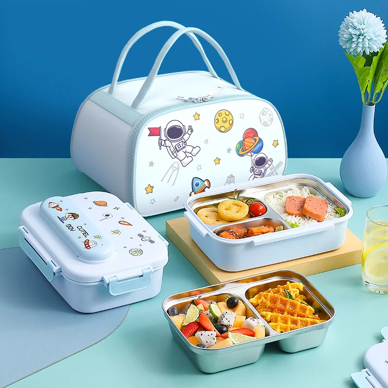 304 สแตนเลสเด็กกล่องอาหารกลางว - Food Snacks For Kids บทวิจารณ์และราคา