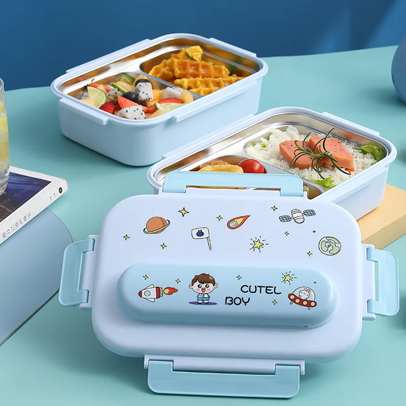 304 สแตนเลสเด็กกล่องอาหารกลางว - Food Snacks For Kids บทวิจารณ์และราคา