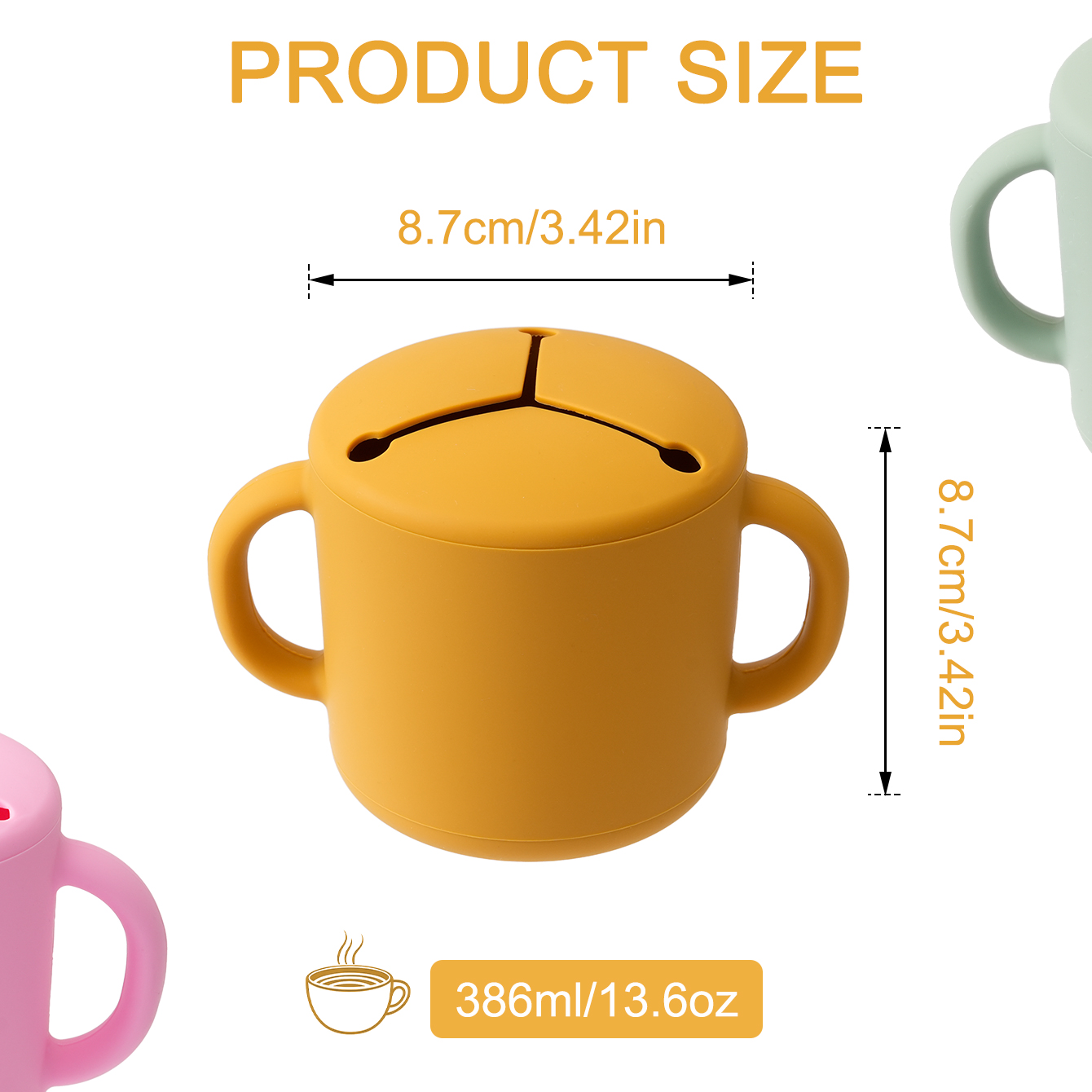 1PCS เด็กซิลิโคนคู่ถ้วยขนม BPA - Food Snacks For Kids บทวิจารณ์และราคา