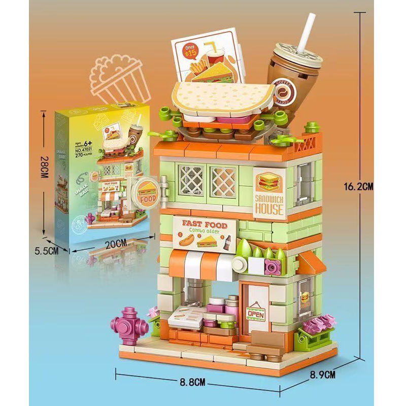 ชุดตัวต่อบล็อกร้านอาหารจานด่วน - Food City Snacks บทวิจารณ์และราคา